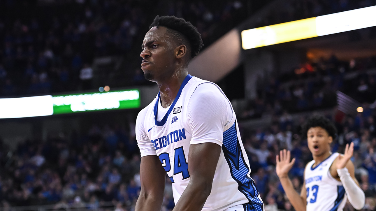 Creighton's Arthur Kaluma slams down half-court alley-oop