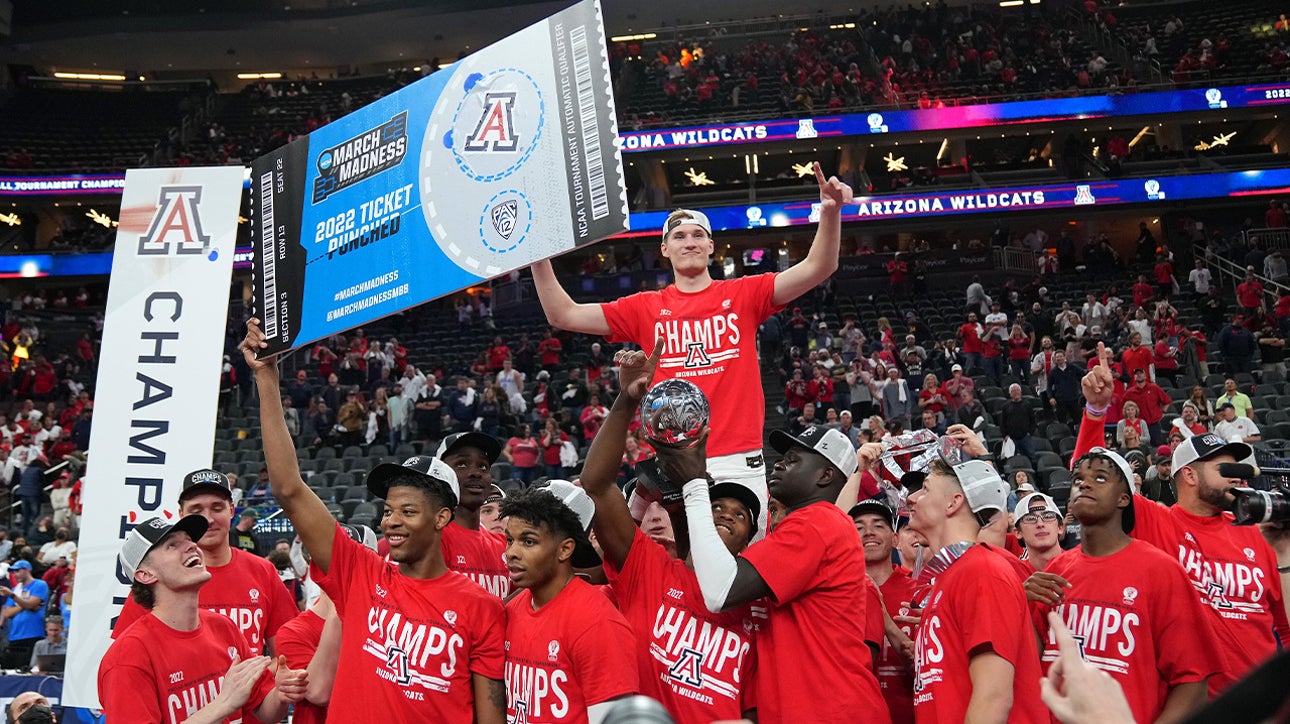 Bennedict Mathurin and Tommy Lloyd break down Arizona's big win before hoisting the Pac-12 trophy