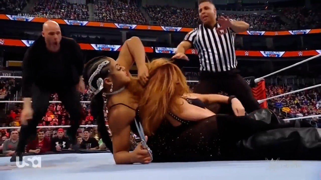 Bianca Belair knocks out and cuts Becky Lynch's hair as payback before WrestleMania I WWE on FOX