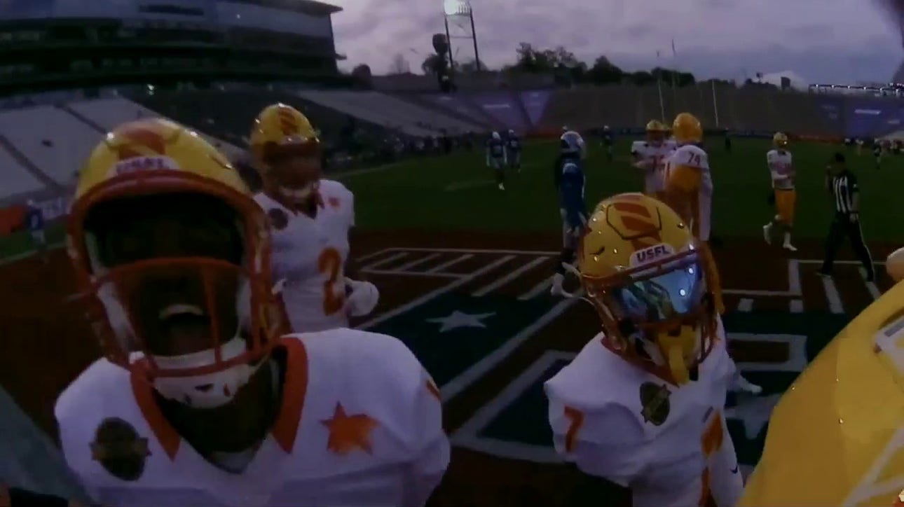 USFL Helmet Cam: From the Stars RB Darnell Holland's perspective during 42-yard TD run