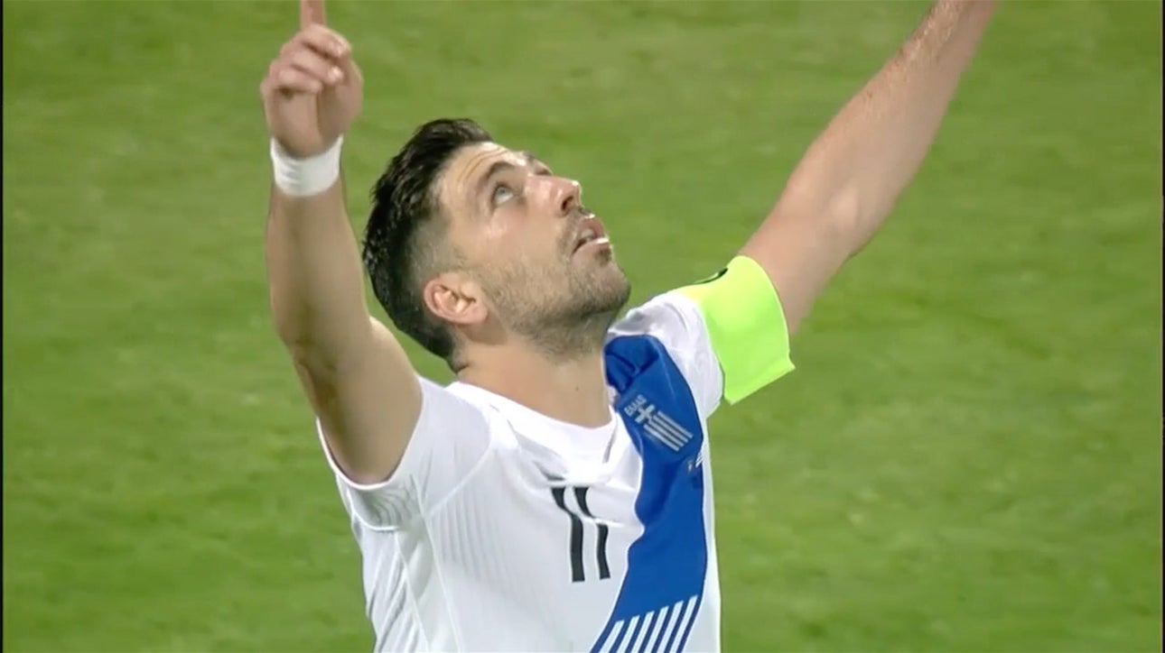 Anastasios Bakasetas' powerful strike gives Greece a 1-0 lead vs. Kosovo