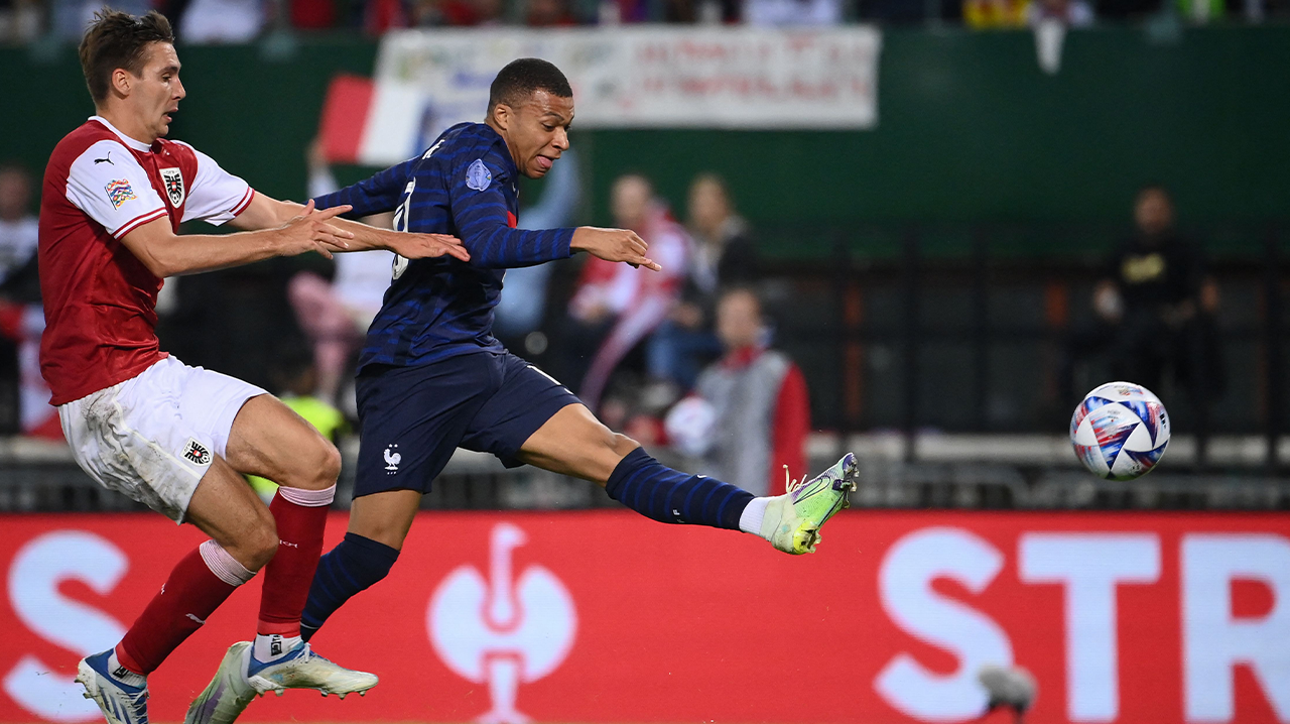 Kylian Mbappé ties it up for France with a left-footed strike