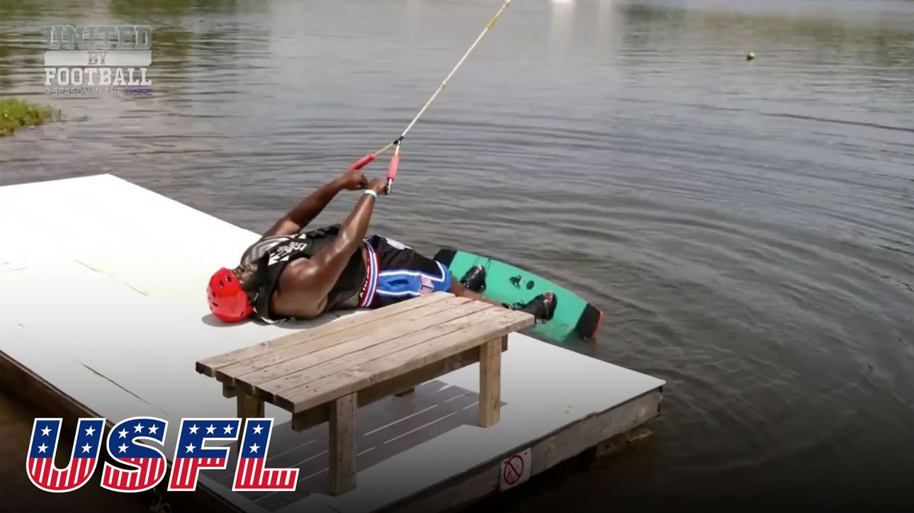Boogie Roberts and the Maulers give wakeboarding a try I United by Football