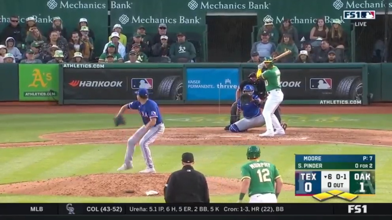 Ramón Laureano scores thanks to Chad Pinder to give the Athletics a 2-0 lead over the Rangers