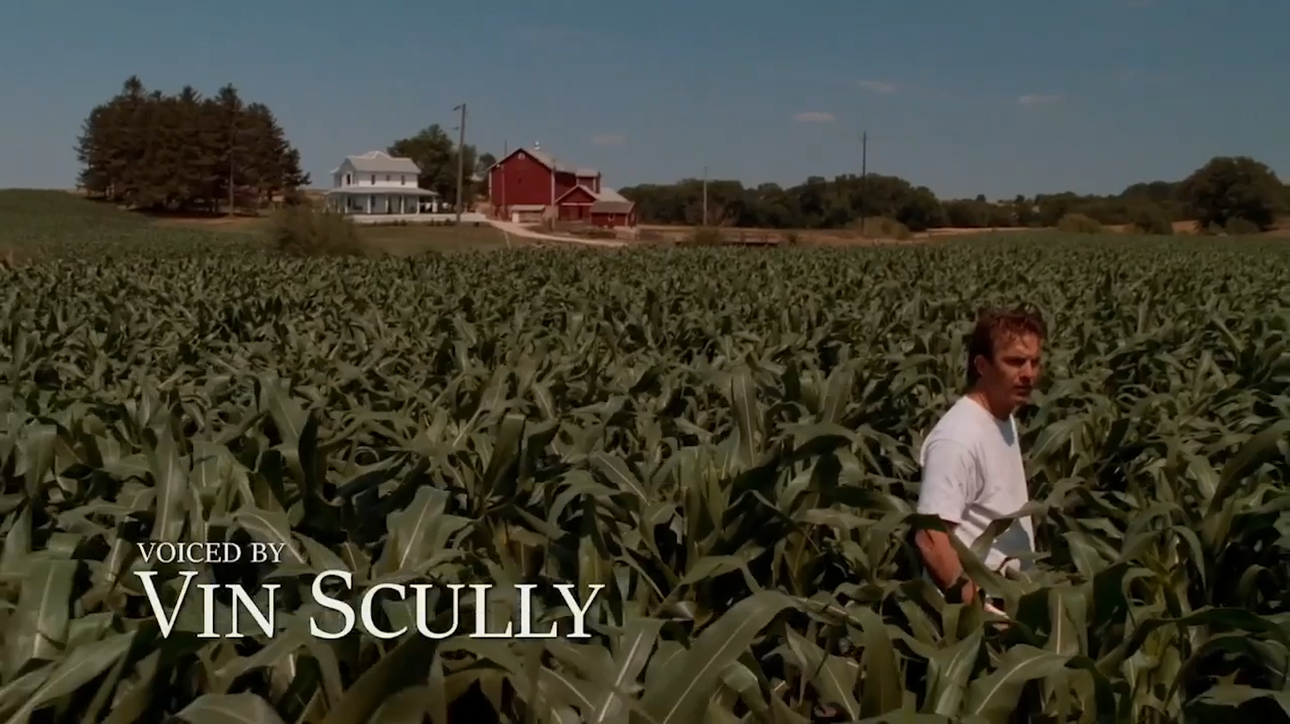 Vin Scully narrates a famous scene from the 'Field of Dreams' movie