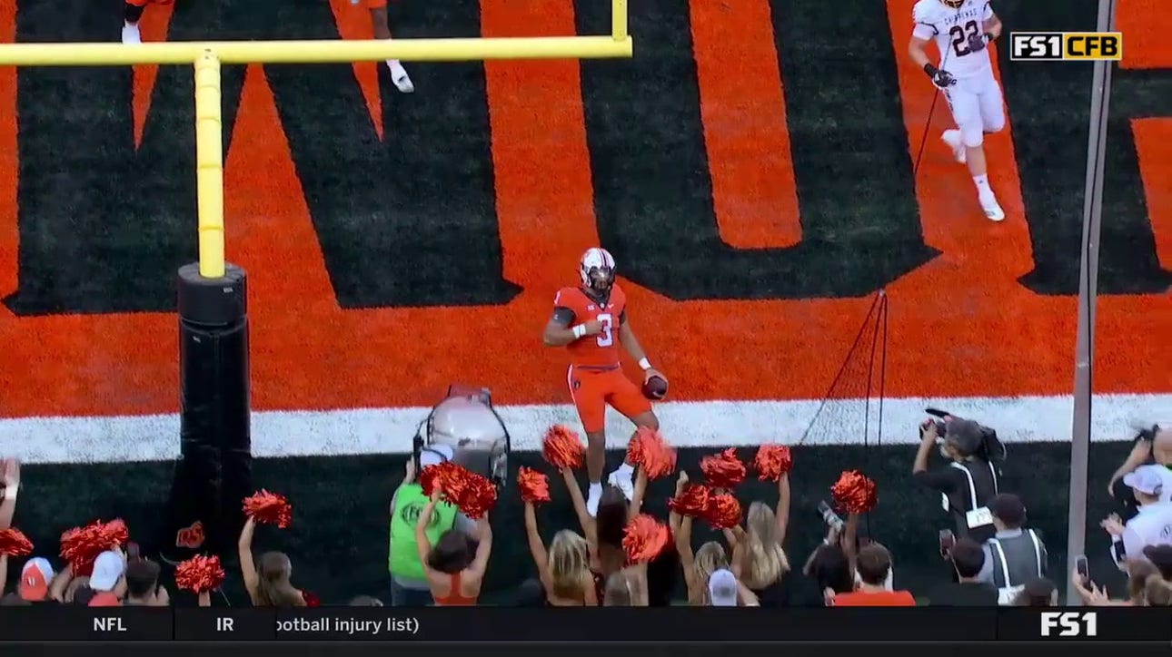 Spencer Sanders' 17-yard rush TD extends Oklahoma State's lead vs. Central Michigan