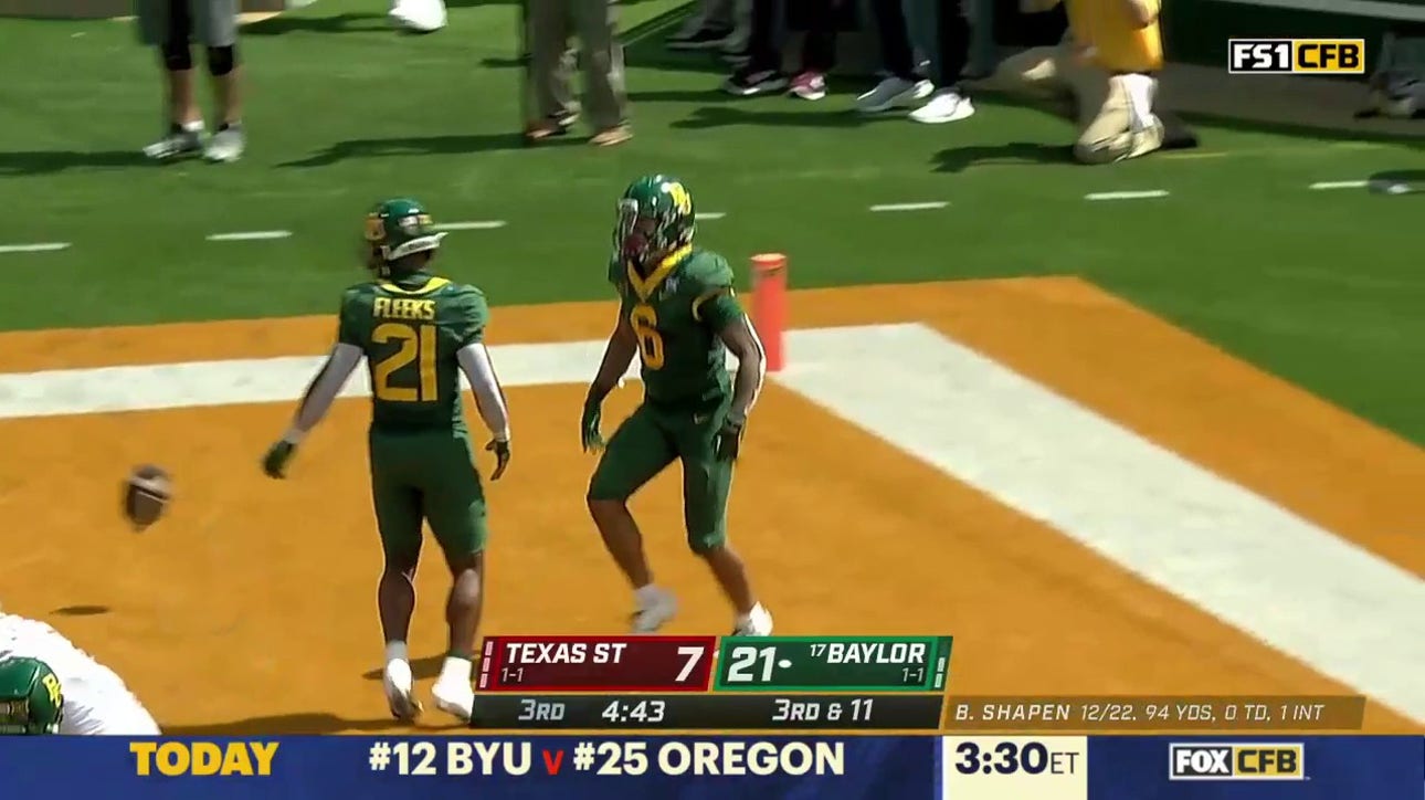 Baylor takes a 28-7 lead after Blake Shapen finds Gavin Holmes on a 28-yard touchdown pass