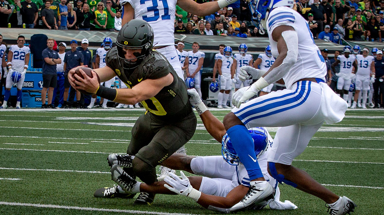 Bo Nix tallies five touchdowns in Oregon's 41-20 victory over BYU