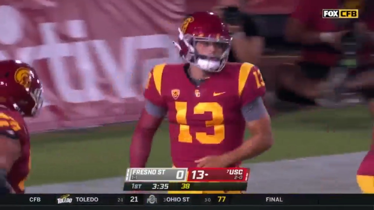 USC's Caleb Williams rushes for an ELUSIVE TD vs. Fresno State