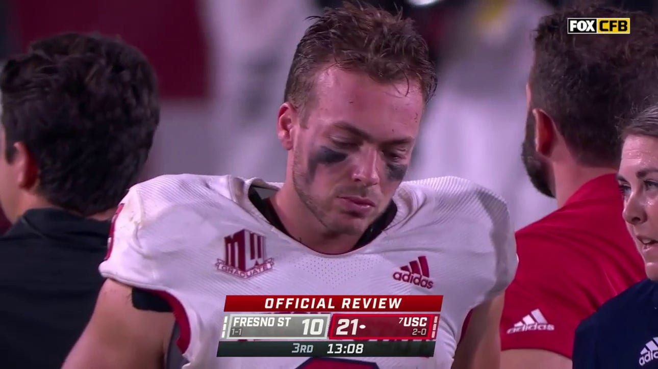 Fresno State QB Jake Haener is carted off the field due to injury