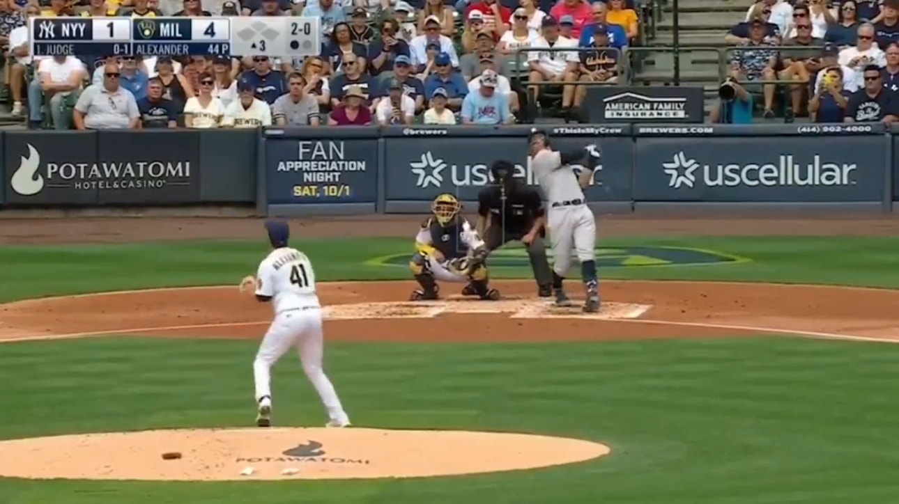 Yankees' Aaron Judge belts 58th homer of the season vs. Brewers