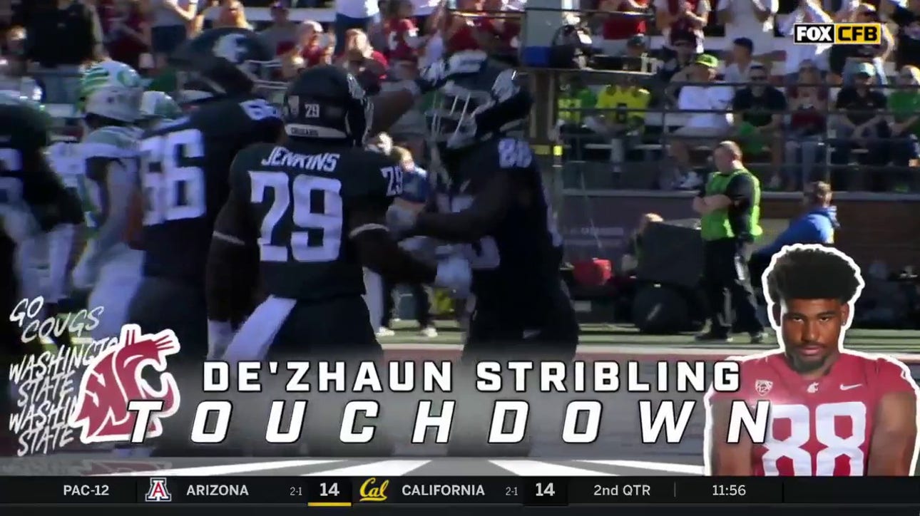 Cameron Ward hits De'Zhaun Stribling for a 15-yard touchdown to extend the Washington State lead