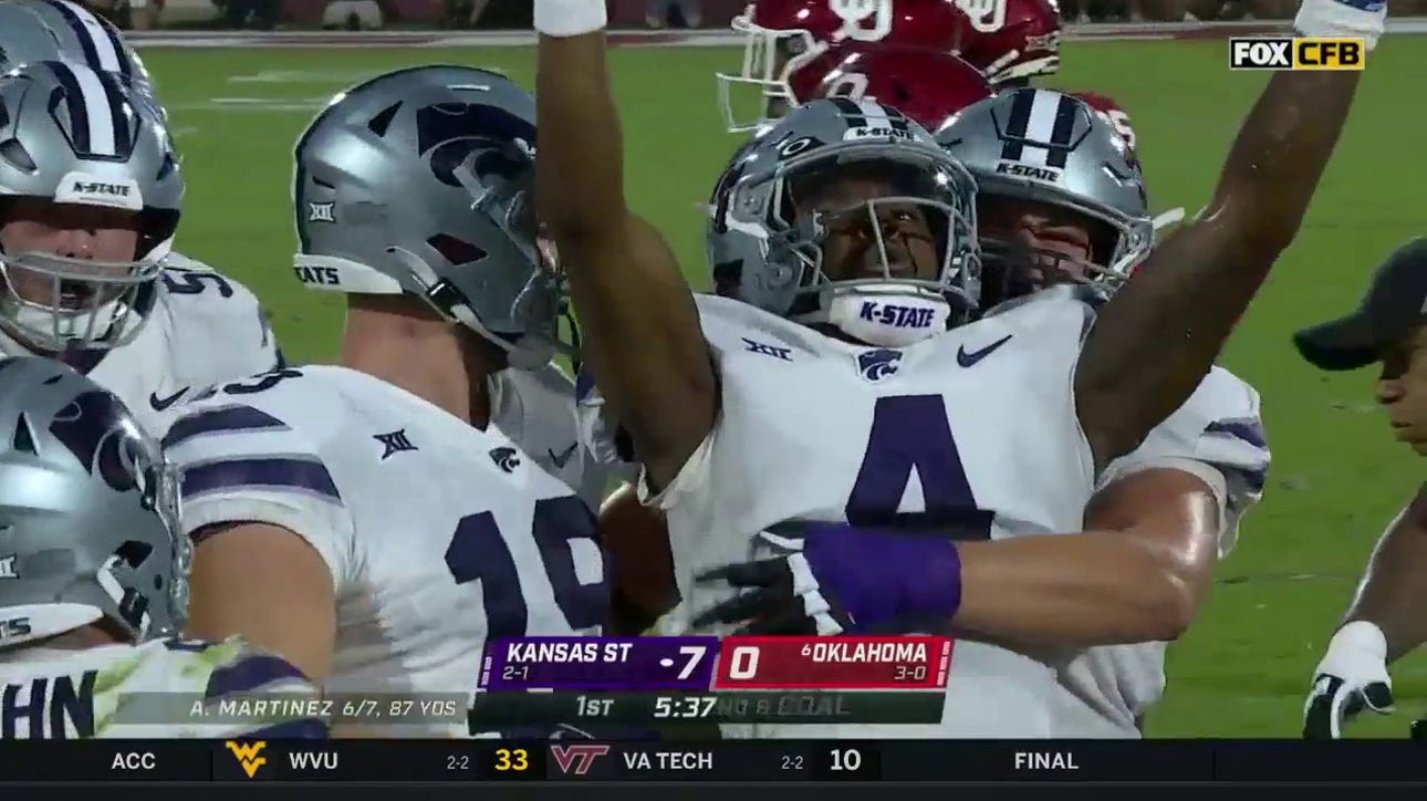 Kansas State's Adrian Martinez finds Malik Knowles for a six-yard touchdown