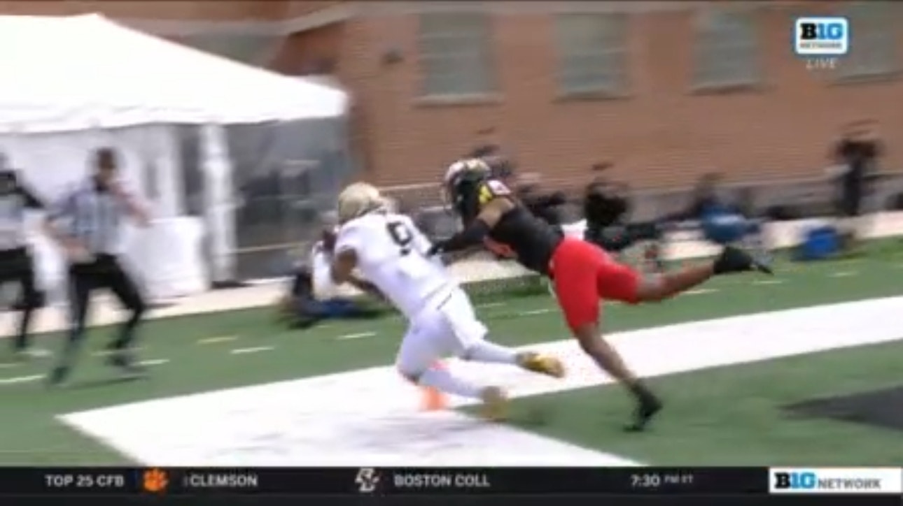 Mershawn Rice pulls off an insane tip-toe touchdown catch in the endzone, giving Purdue a 17-10 lead over Maryland