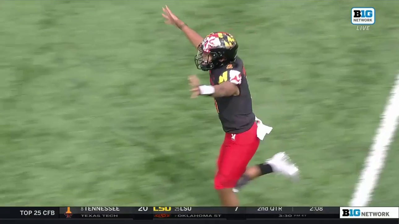 Taulia Tagovailoa finds Corey Dyches for a 68-yard touchdown, bringing Maryland to a 17-17 tie with Purdue