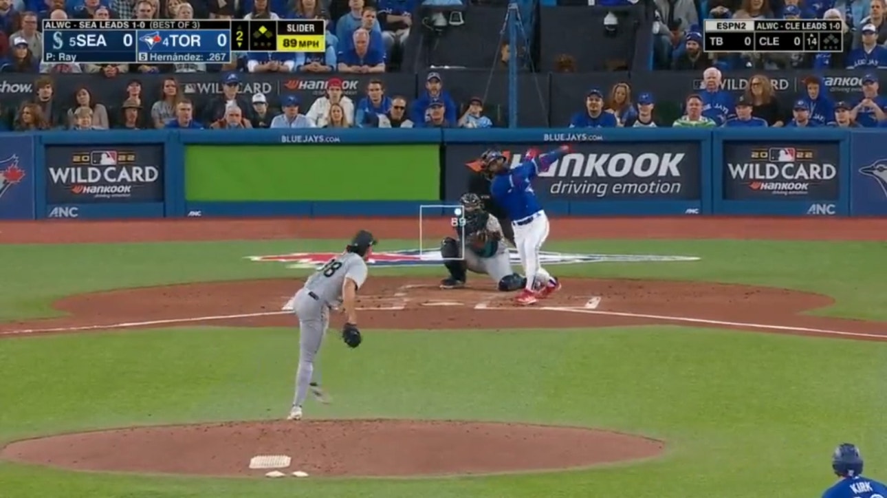 Teoscar Hernández launches a two-run to give the Blue Jays the early lead