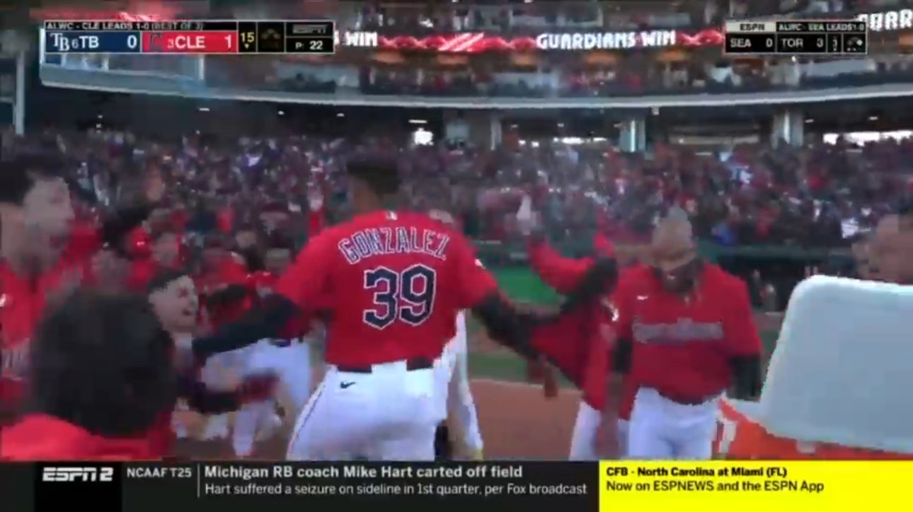 Oscar Gonzalez sends the Guardians to the ALDS