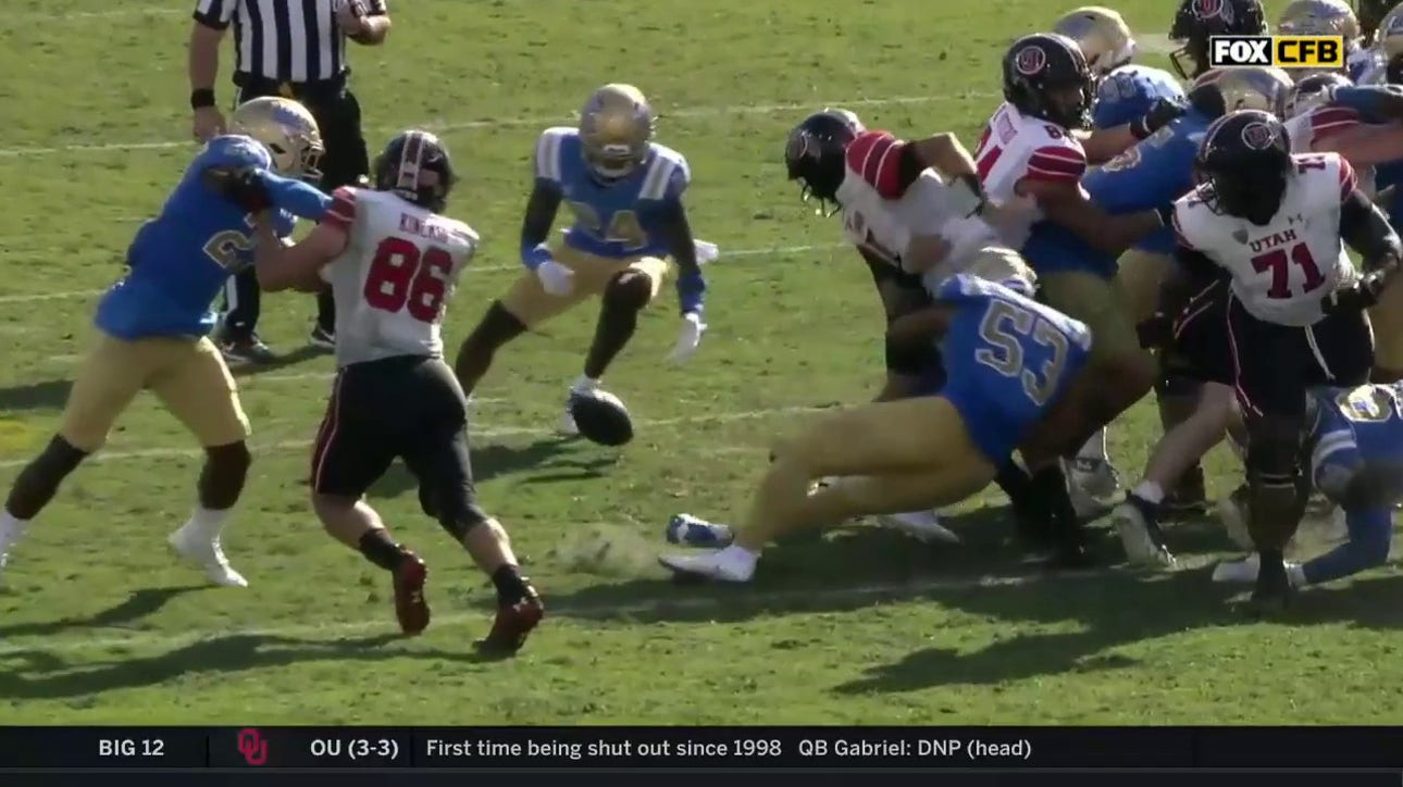UCLA picked up the loose ball and it took it down to the one-yard line, where Zach Charbonnet ran it in to go up 42-25