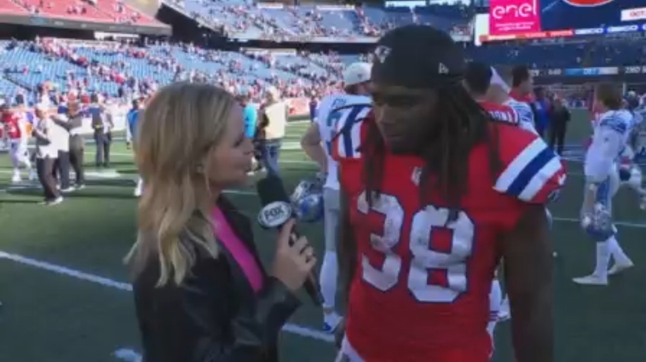 'Our defense played great' — Rhamondre Stevenson speaks with Shannon Spake on the Patriots' dominant win over Lions