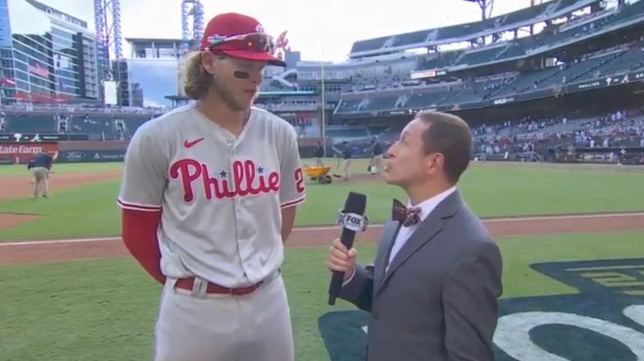 Alec Bohm on how the Phillies were able to beat the Braves in Game 1