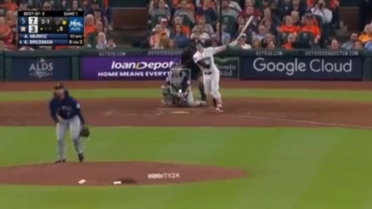 Alex Bregman hits a two-run home run to narrow the Astros deficit to 7-5 in the eighth inning