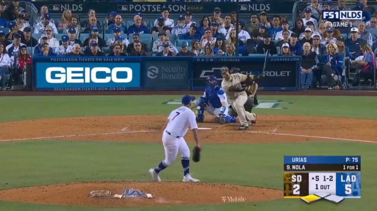 Padres cut the lead down to two after a bang bang play at the plate