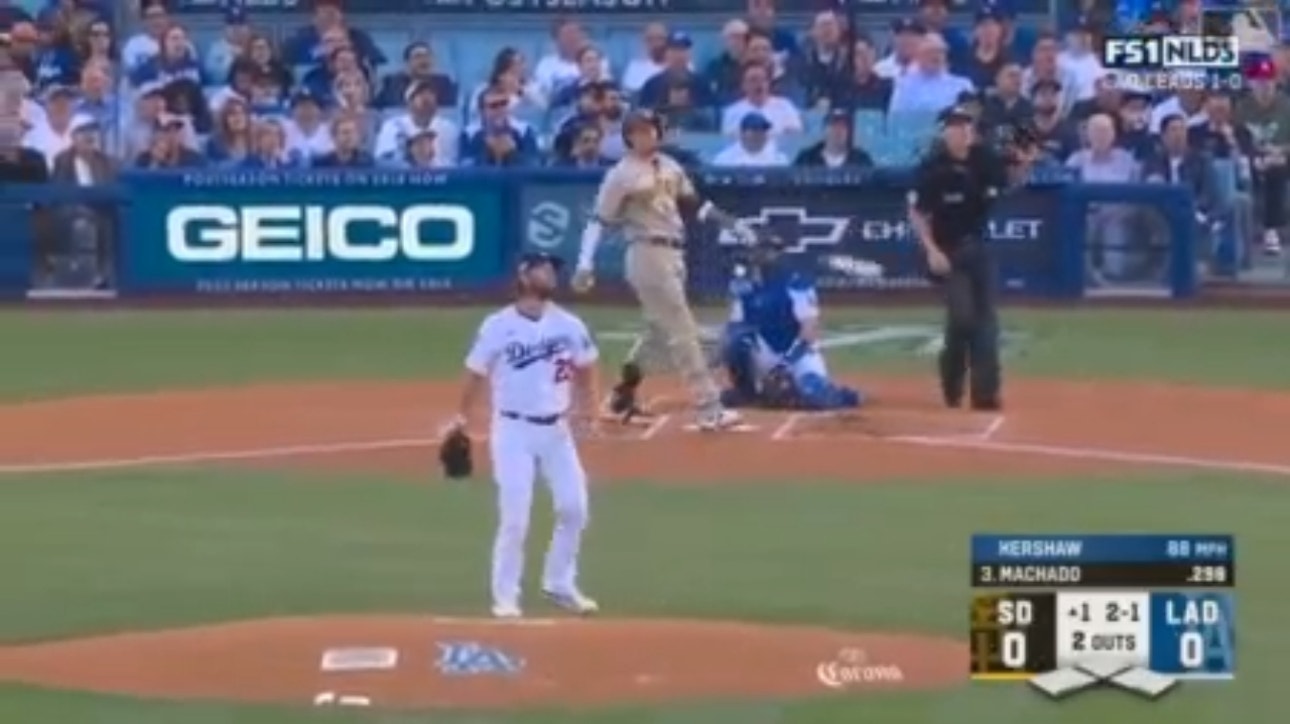 Manny Machado cranks a solo home run to give the Padres a 1-0 lead over the Dodgers