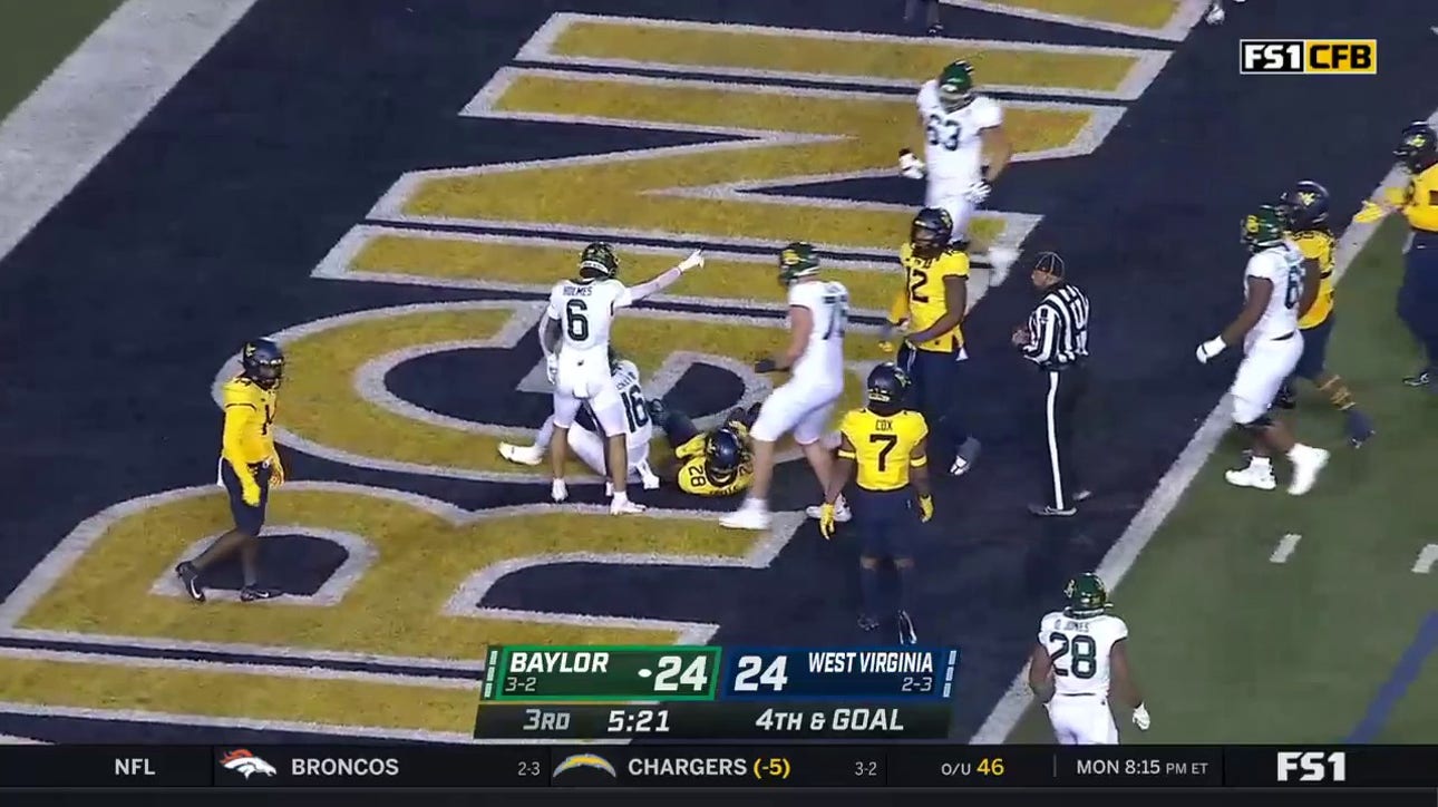 Baylor's Kyron Drones finds Hal Presley with a 4th down touchdown pass giving the Bears a 31-24 lead