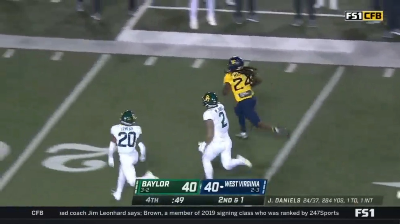 Tony Mathis breaks through for BIG rush, helps set up West Virginia's game-winning FG vs. Baylor