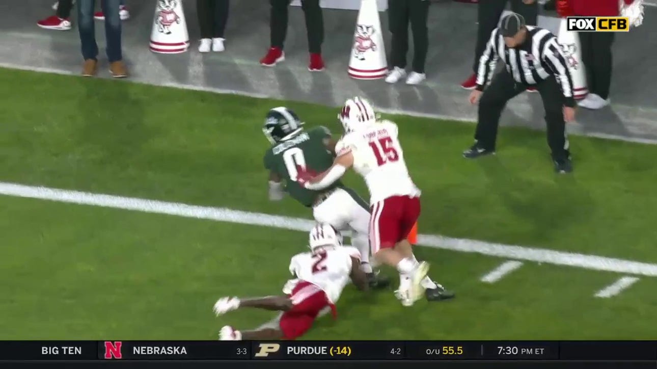 Michigan State's Payton Thorne connects with Keon Coleman for 27-yard TD to take lead against Wisconsin 21-14