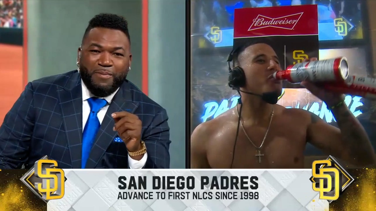 'We're the best team in baseball' — A shirtless Manny Machado speaks with David Ortiz after the Padres' win over Dodgers