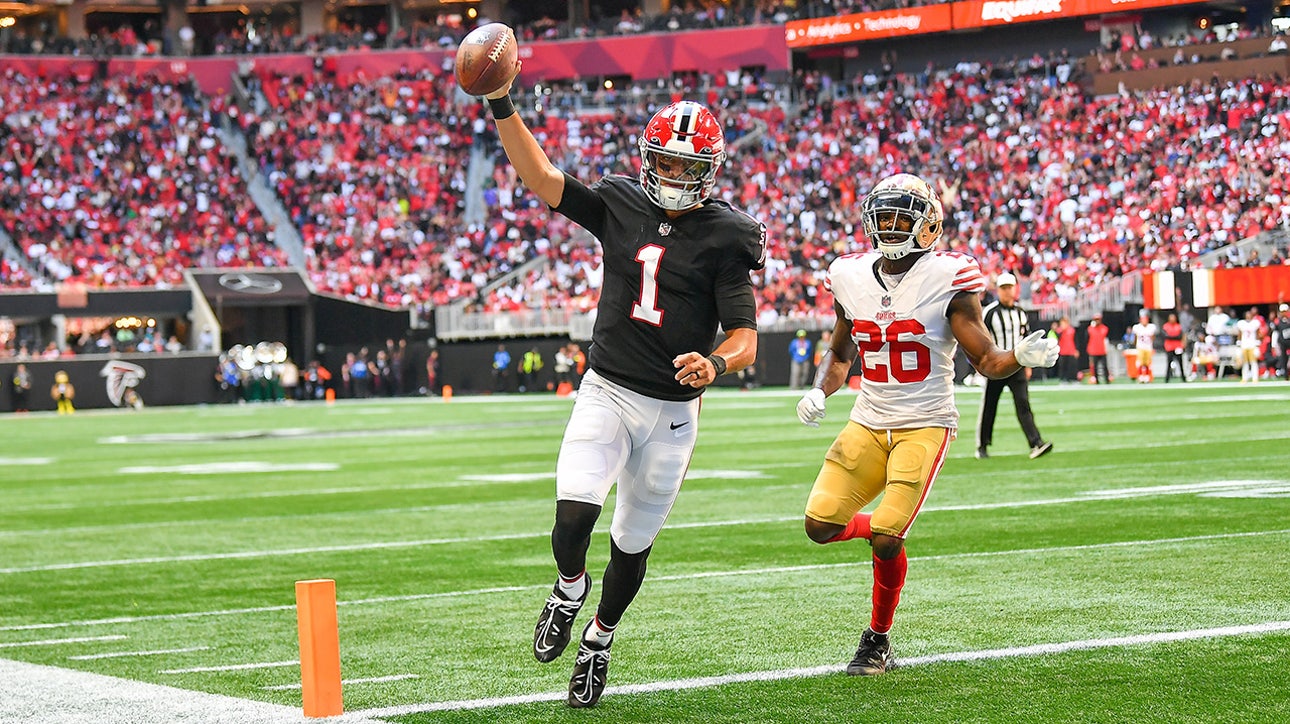 Marcus Mariota had three combined touchdowns as the Falcons get the 28-14 win over the 49ers