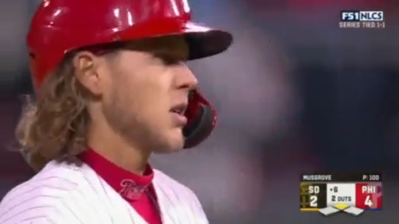 Alec Bohm crushes an RBI double to give Phillies a 4-2 lead