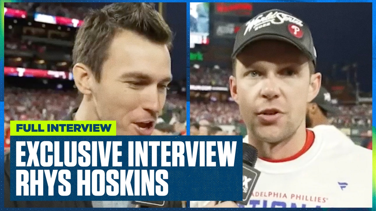 Philadelphia Phillies' Rhys Hoskins talks with Ben Verlander after the win | Flippin' Bats