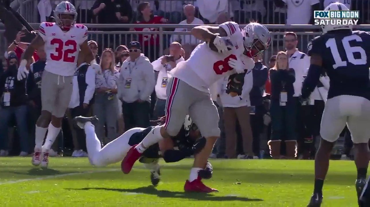 C.J. Stroud links up with Cade Stover on a 24-yard TD as Ohio State increases its lead to 30-21 