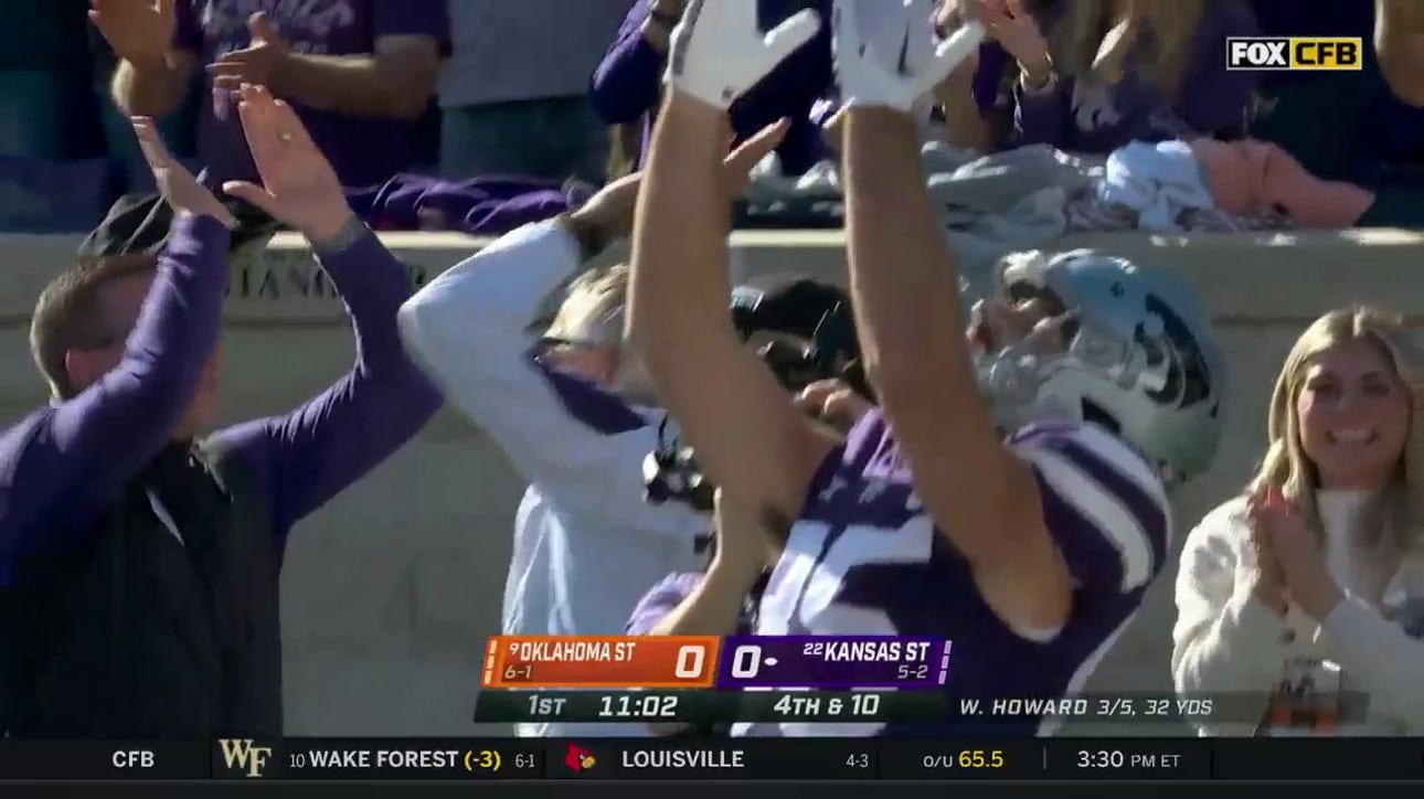 Will Howard finds Kade Warner for a 38-yard TD as Kansas State takes an early 7-0 lead