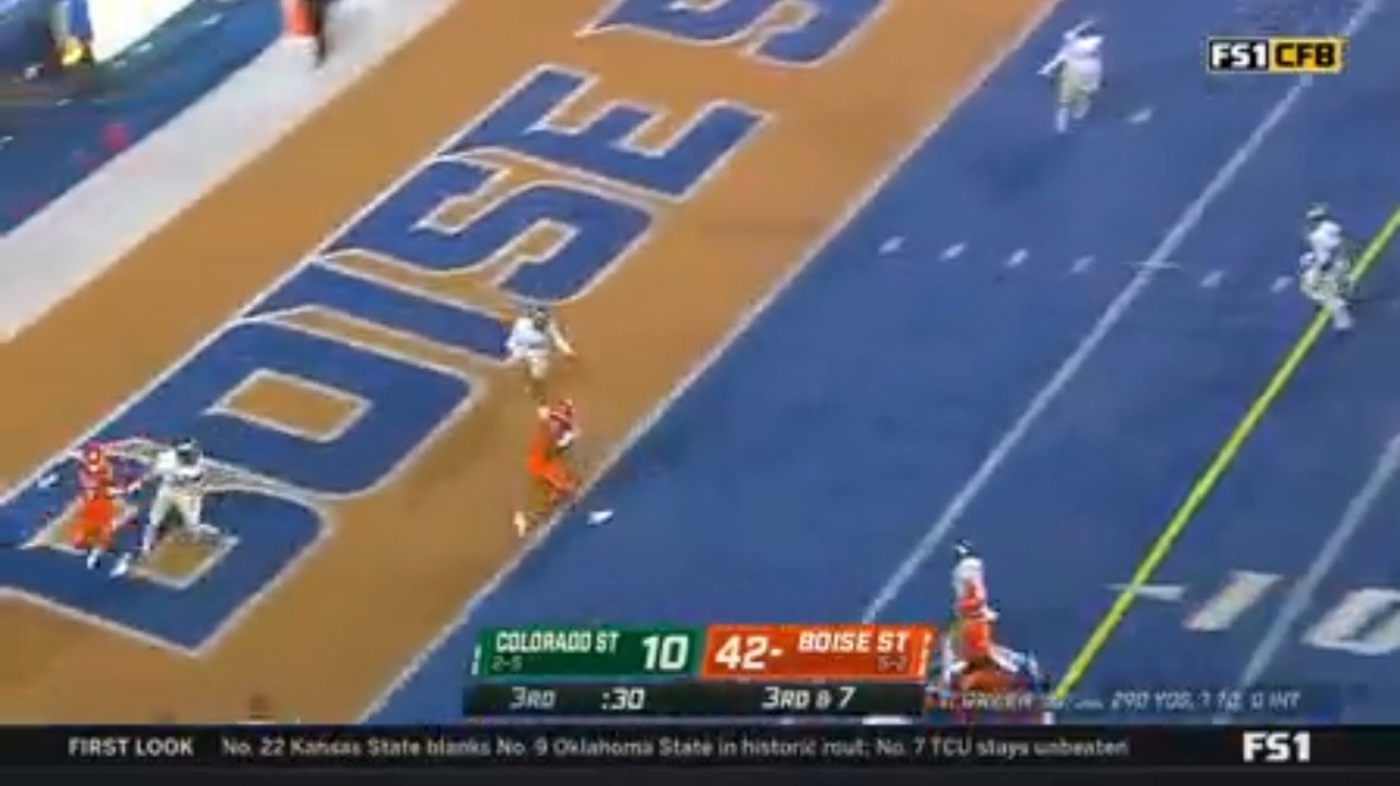 Bronco's Taylen Green hits Billy Bowens for a 15-yard touchdown strike