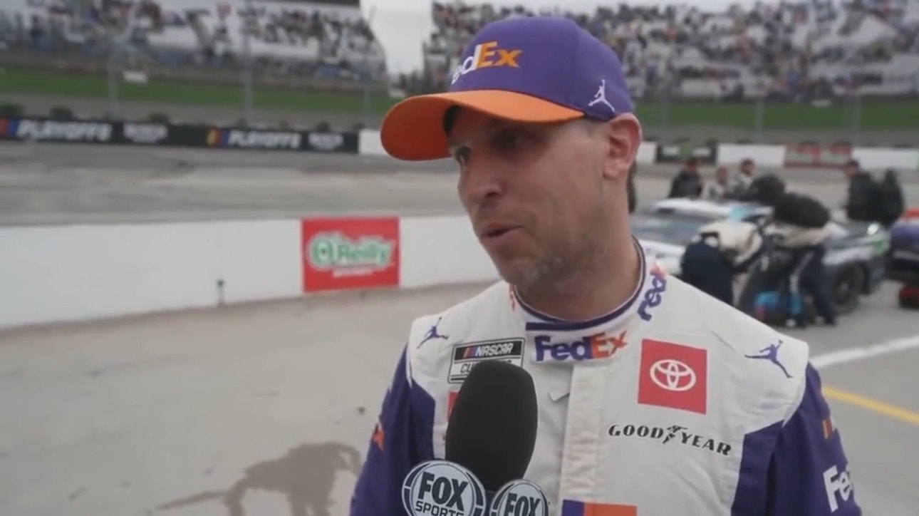 Denny Hamlin on being eliminated on the final lap after Ross Chastain’s wild move at Martinsville