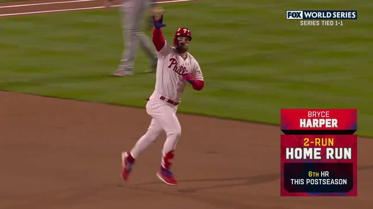 Bryce Harper cranks a two-run home run to give the Phillies an early 2-0 lead