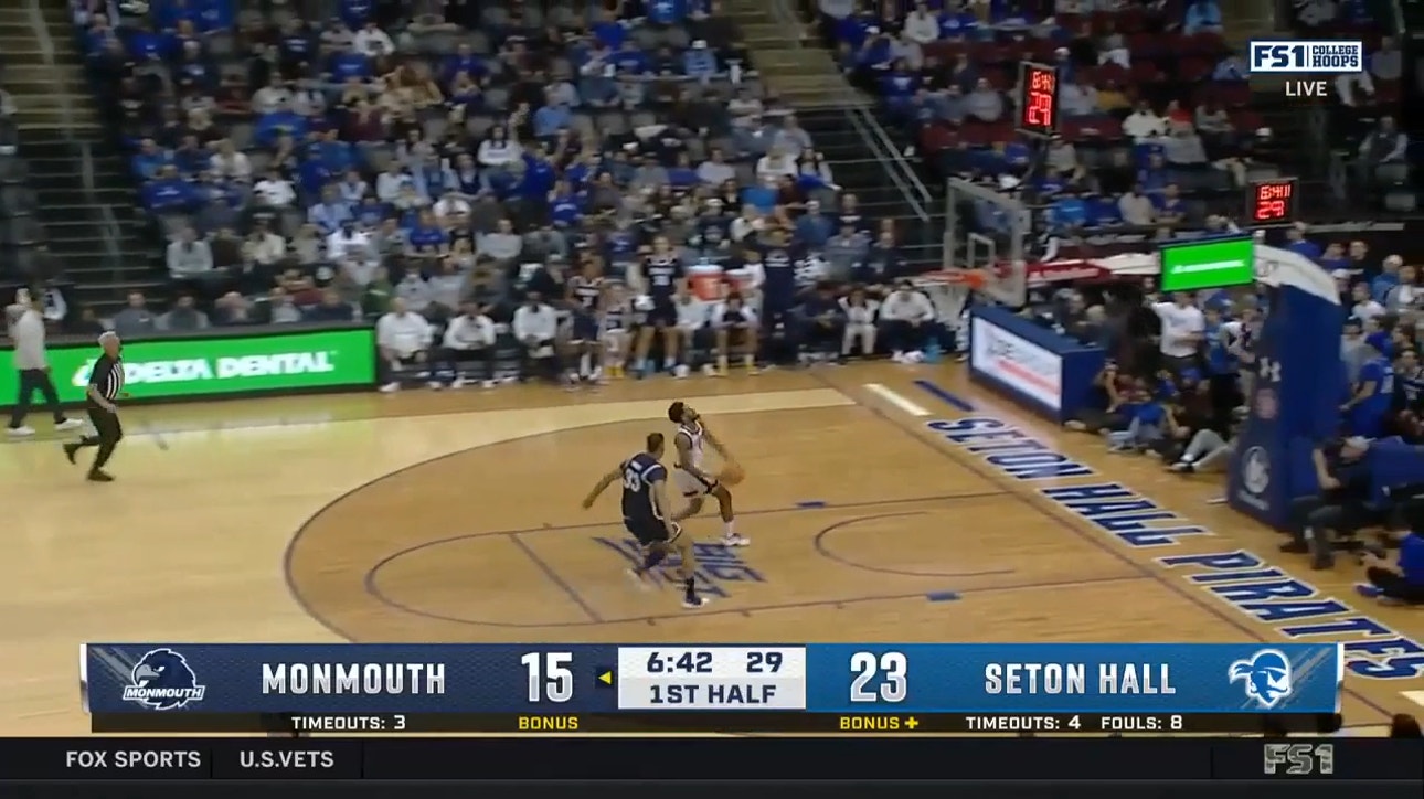 Seton Hall's Tray Jackson picks Monmouth's pockets, throws down a NASTY jam