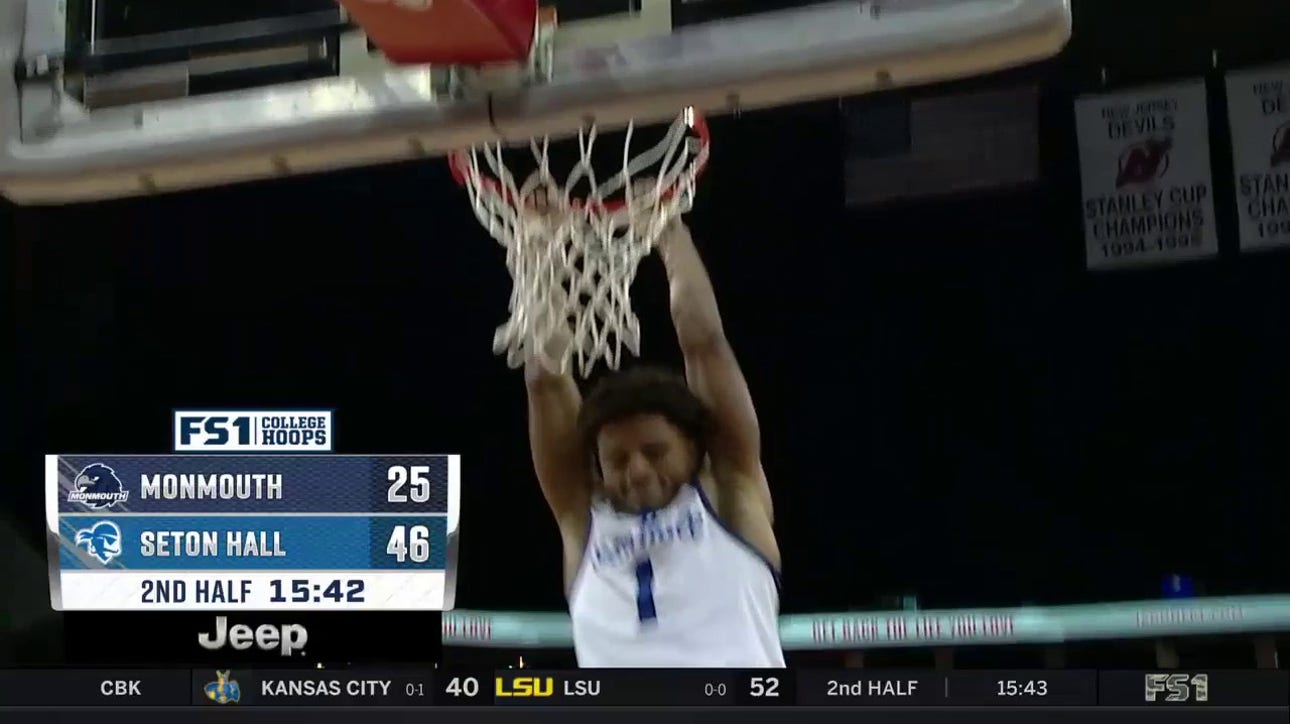 Seton Hall's Tray Jackson smashes in a dunk to extend lead over Monmouth