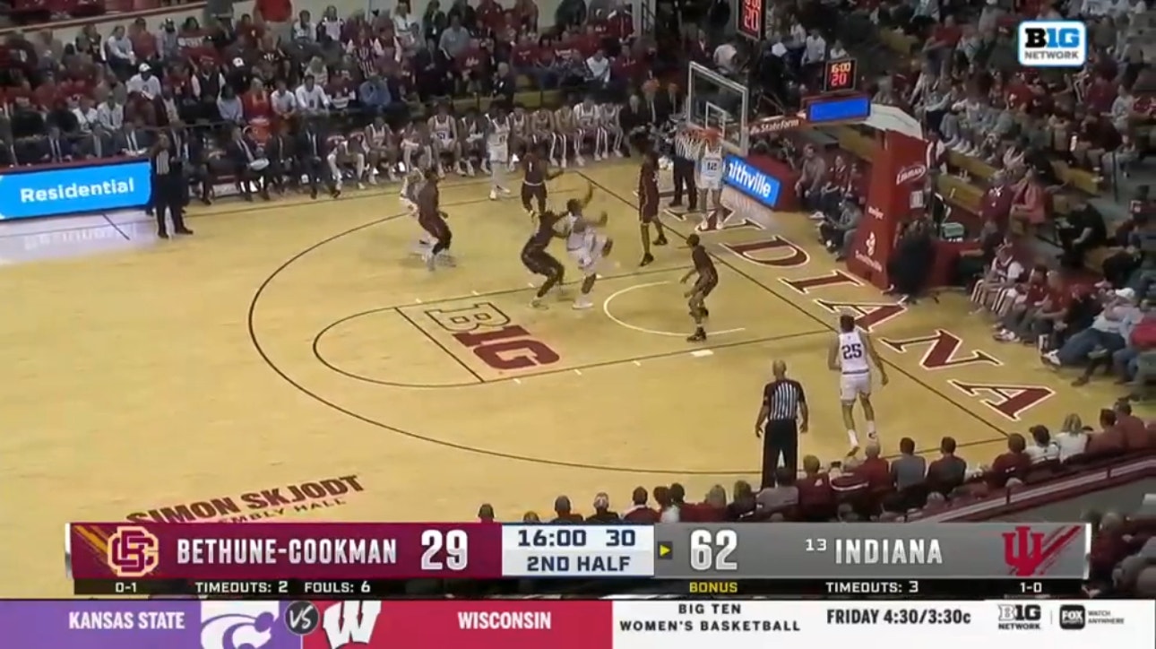 Indiana's Trayce Jackson-Davis throws down a nasty out-of-bounds alley-oop dunk