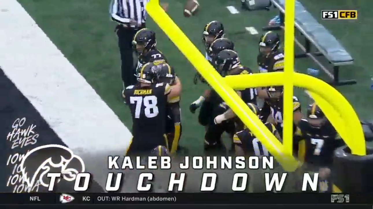Kaleb Johnson scores on a four-yard rushing TD and the Iowa Hawkeyes lead 7-3