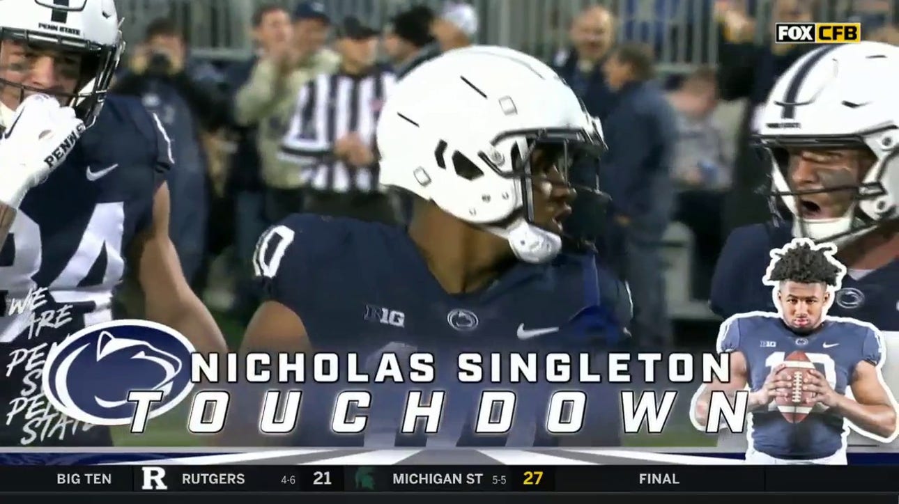 Nicholas Singleton runs for a 27 yard touchdown to extend Penn State's lead over Maryland