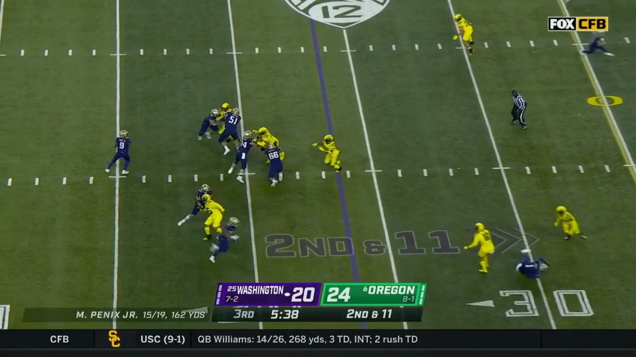 Huskies' Michael Penix Jr. throws a GORGEOUS 76-yard TD vs. Oregon