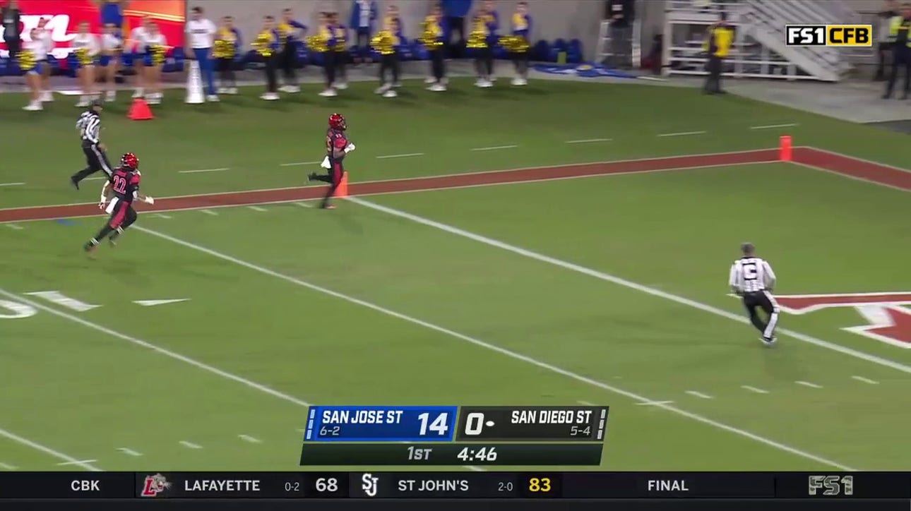 San Diego State's Jordan Byrd returns the kickoff 94 yards for the Aztec touchdown