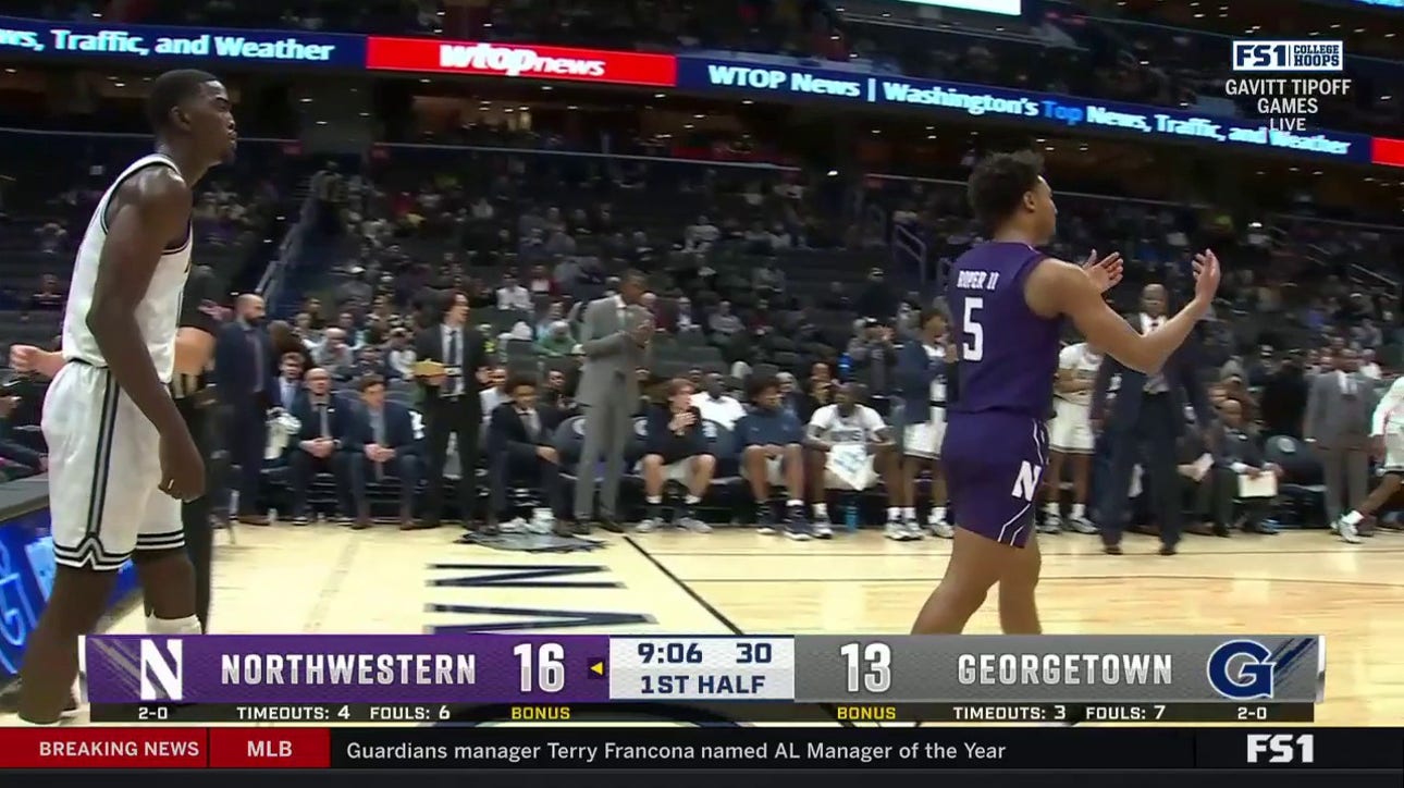 Northwestern and Georgetown both show fantastic hustle on this wild sequence that ultimately ends in zero points