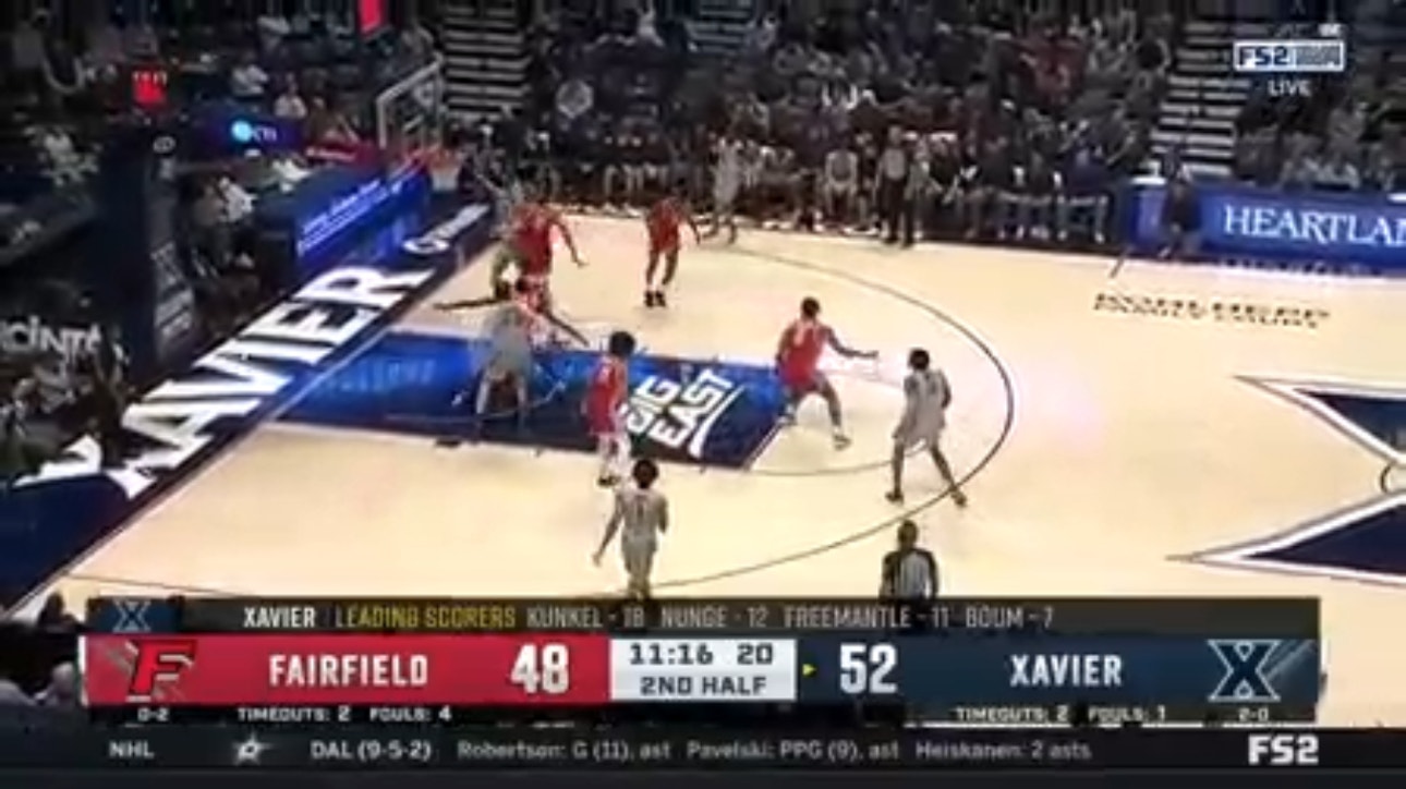 Xavier's Adam Kunkel scores 21 points to help his team win 78-65 against Fairfield