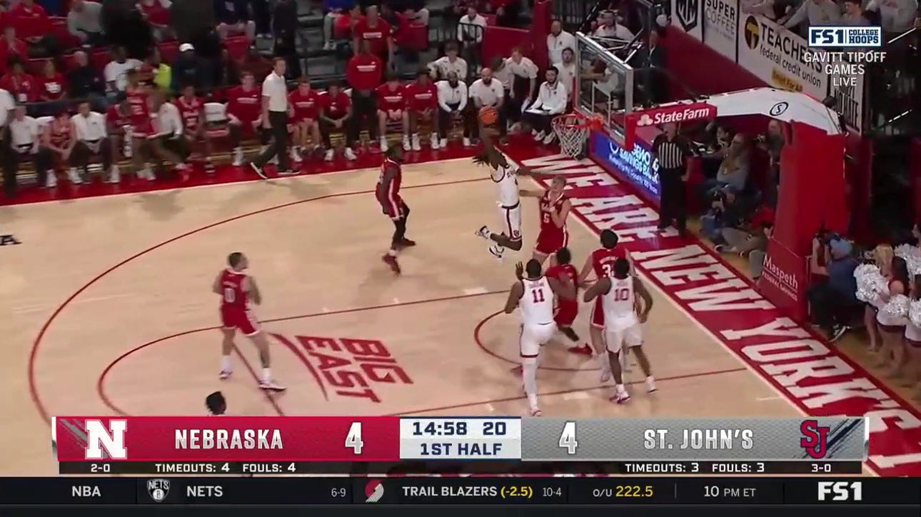 St. Johns' O'Mar Stanley shows off the athleticism, throws down WILD Dunk vs. Nebraska