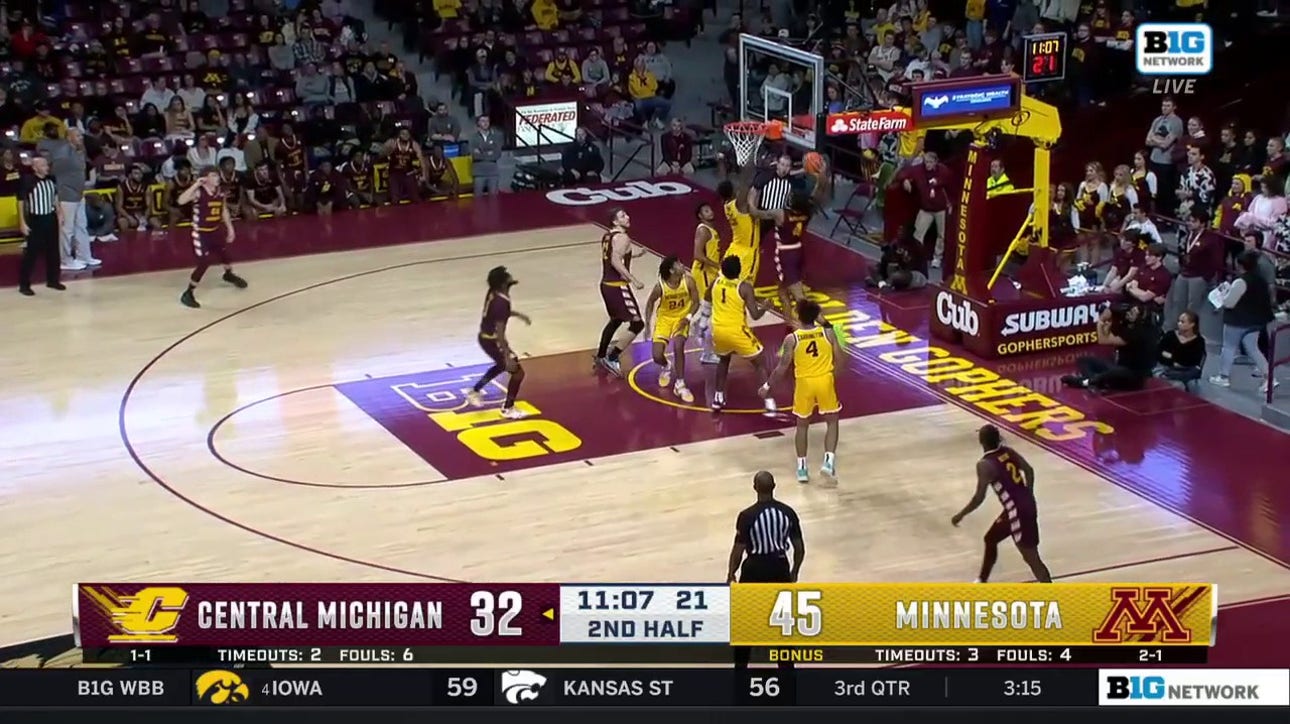 Central Michigan's Carrington McCaskill throws down an impressive POSTER jam vs. Minnesota